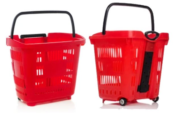 Deep plastic shopping basket